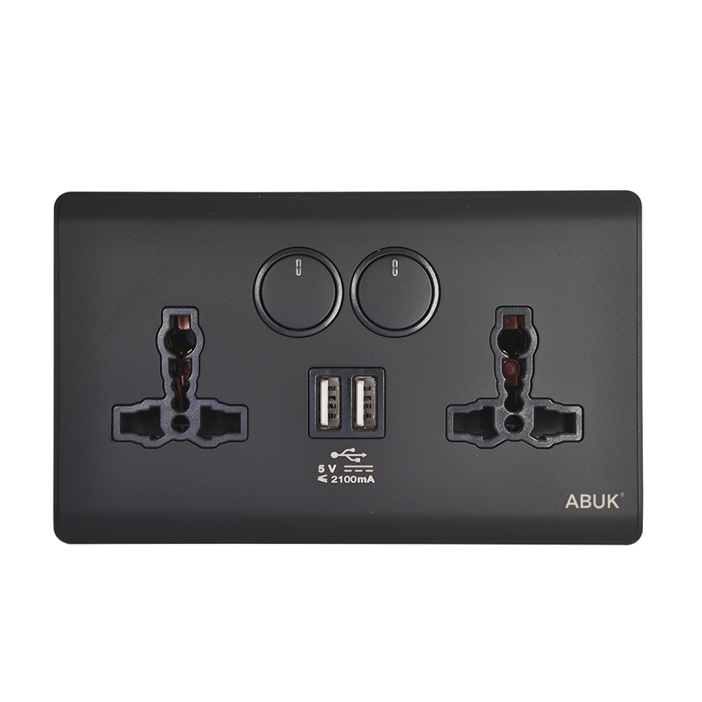Double Universal Socket with USB — Series 01