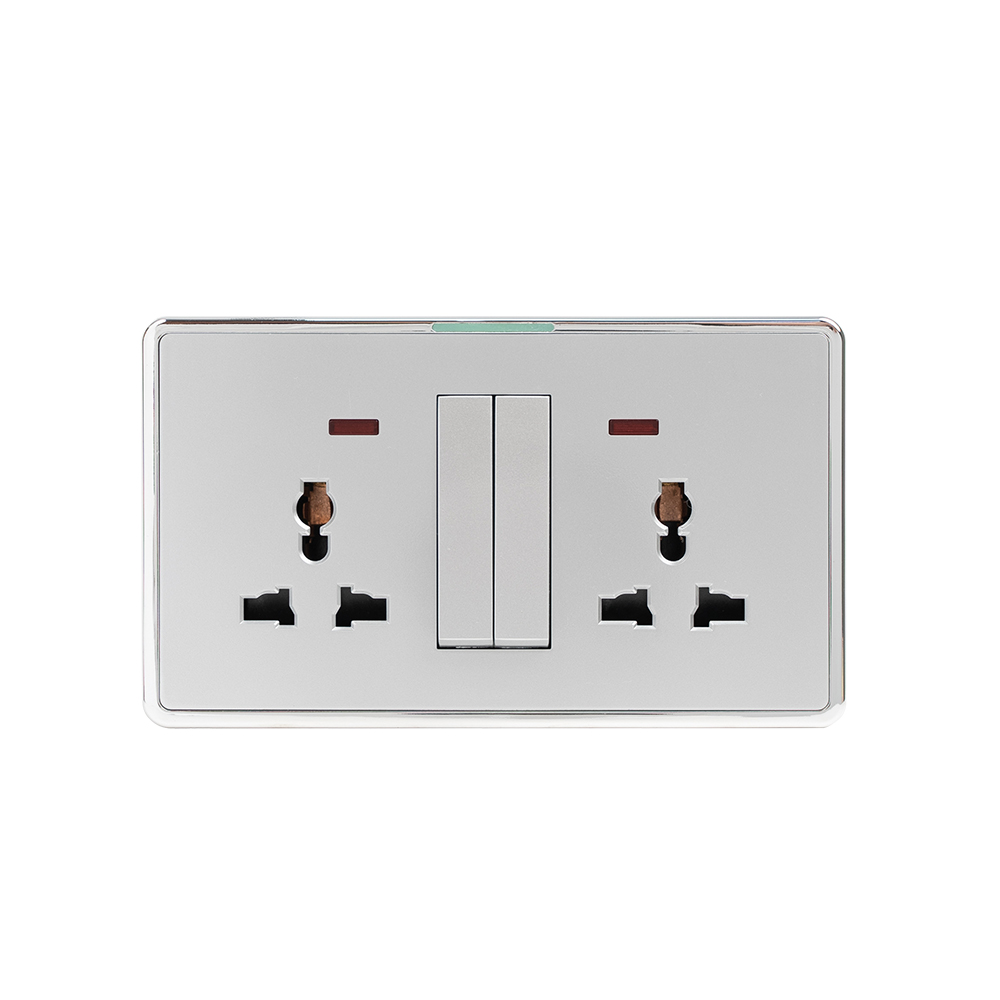 Double Universal 3-Pin Socket — Series 08