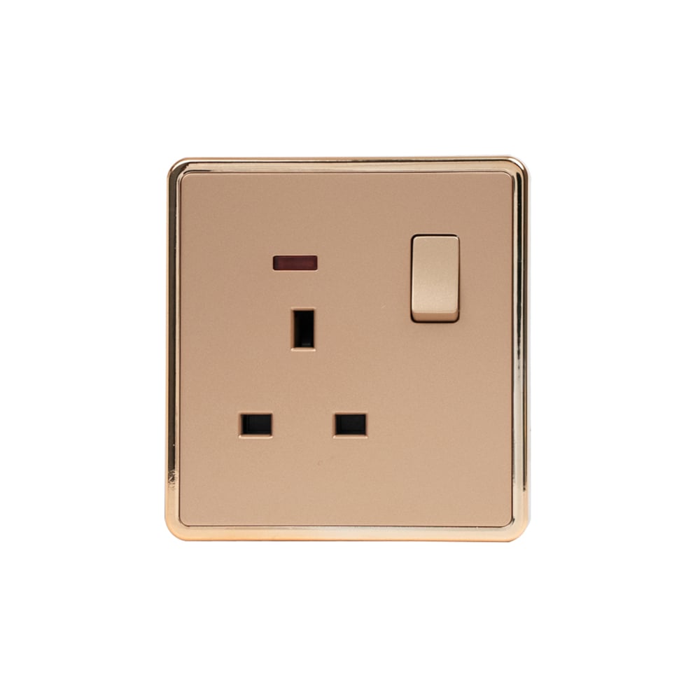 ABUK single switched wall socket used to illustrate outlet rating selection
