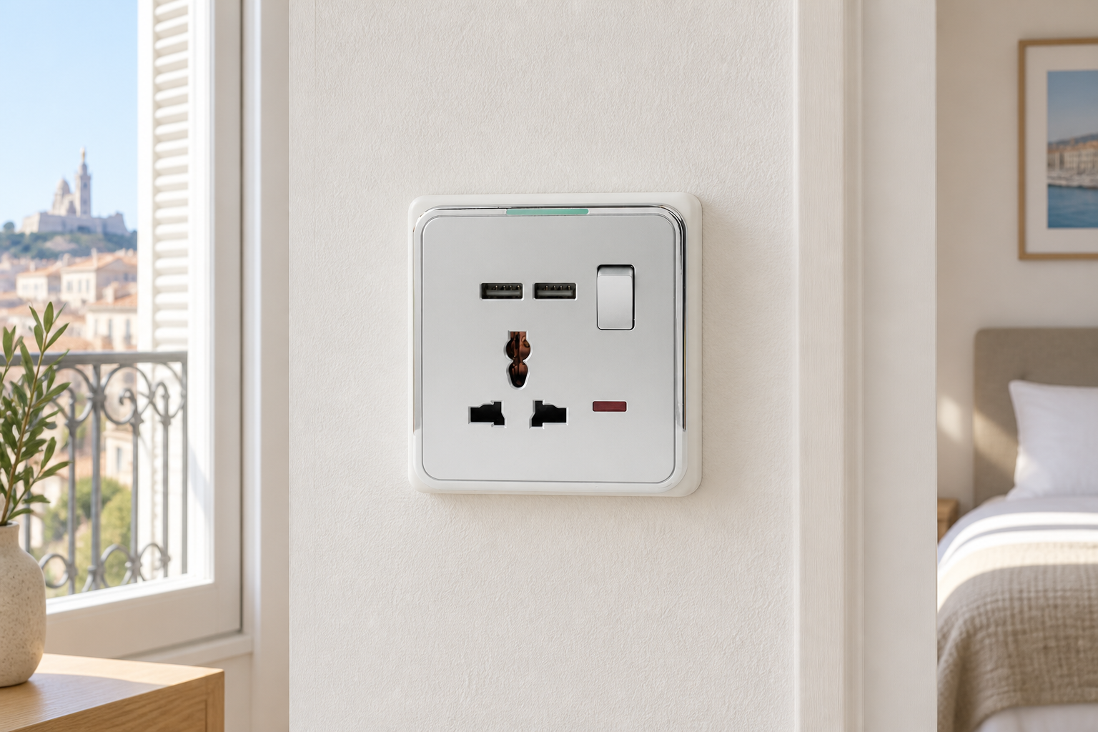 ABUK wall socket installed in a professional indoor electrical application
