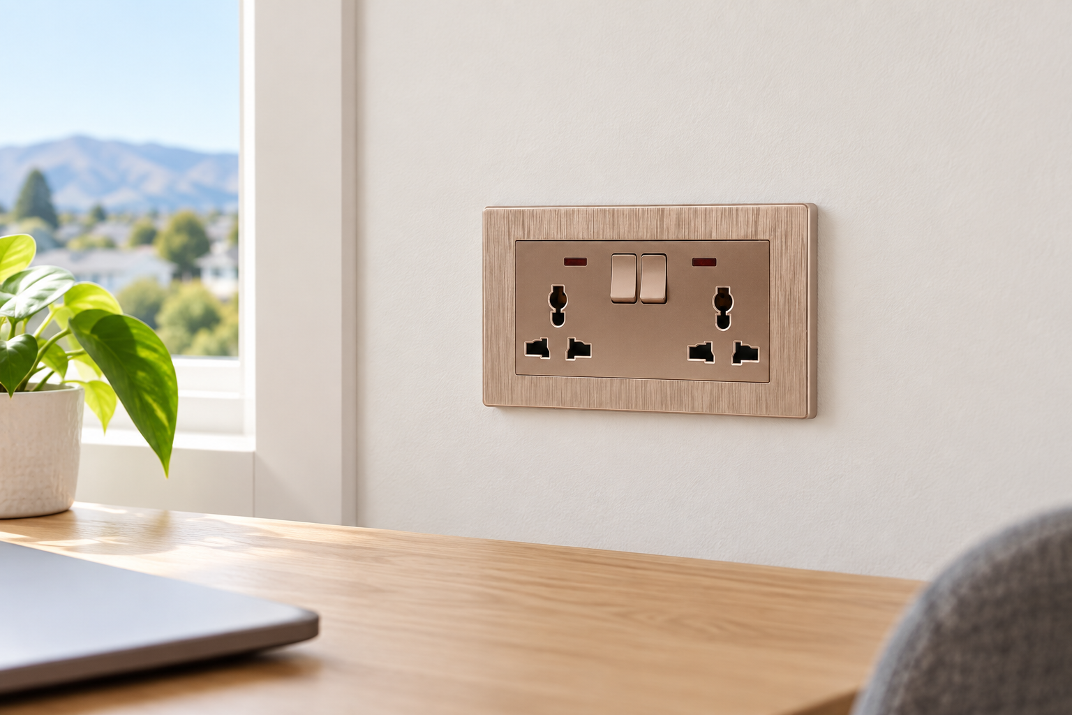 ABUK universal socket installed in a professional indoor setting