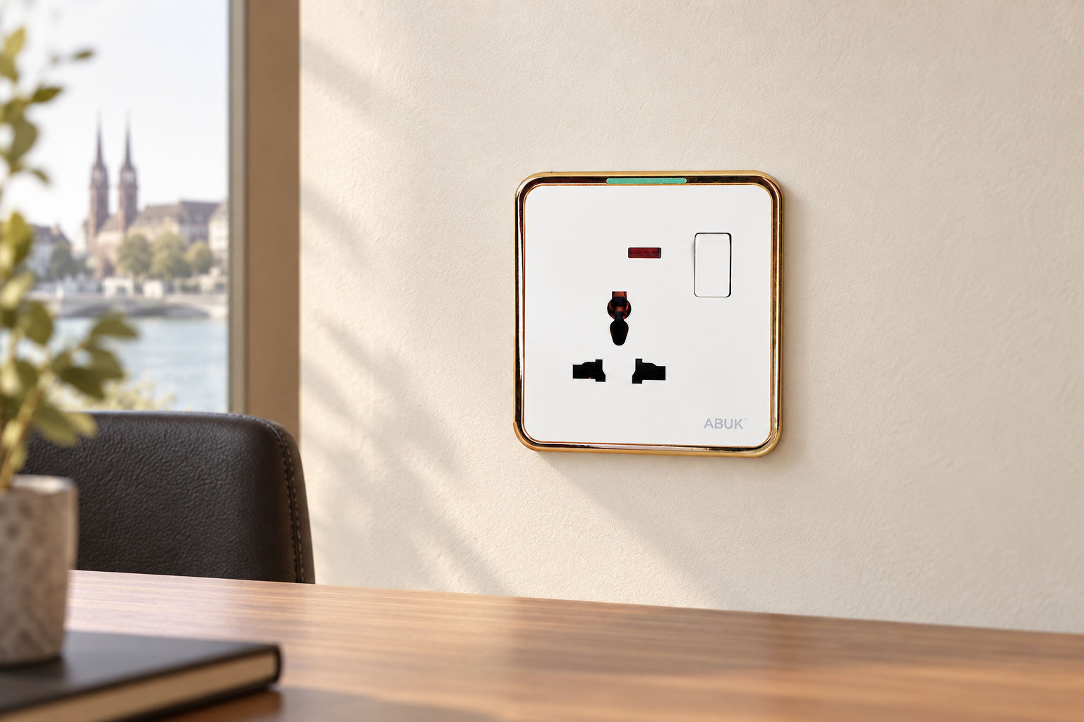 ABUK wall socket in a professional indoor electrical application scene