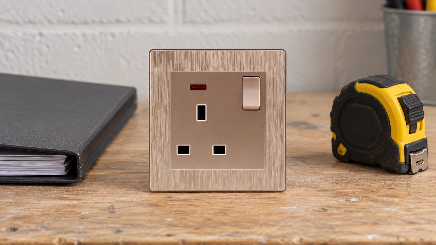 Series 10 socket sample beside documentation and a retracted tape measure