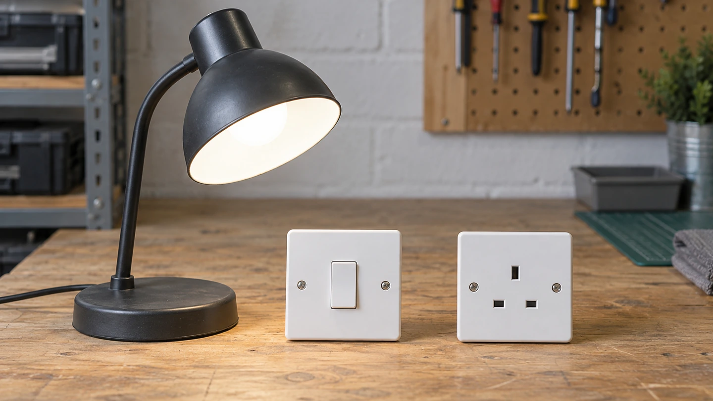 Separate lamp, switch and socket samples used to define the required control function