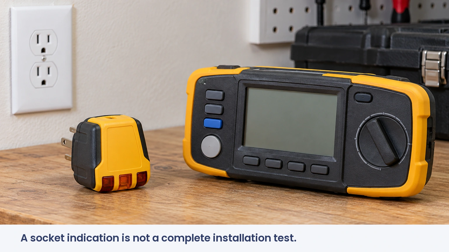 A socket indication is not a complete installation test.