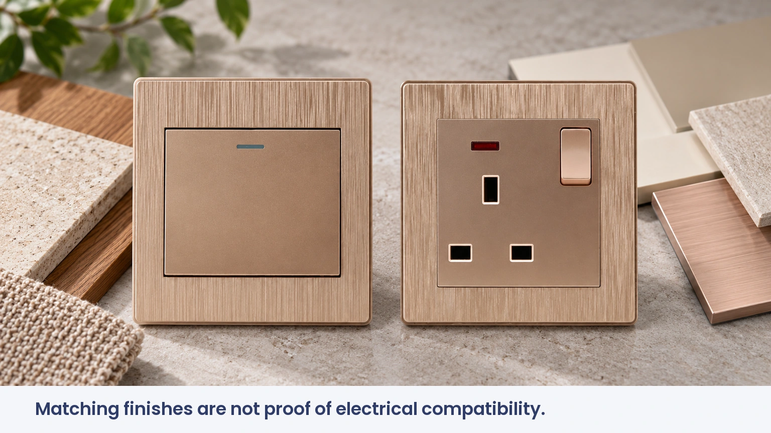 Matching finishes are not proof of electrical compatibility.