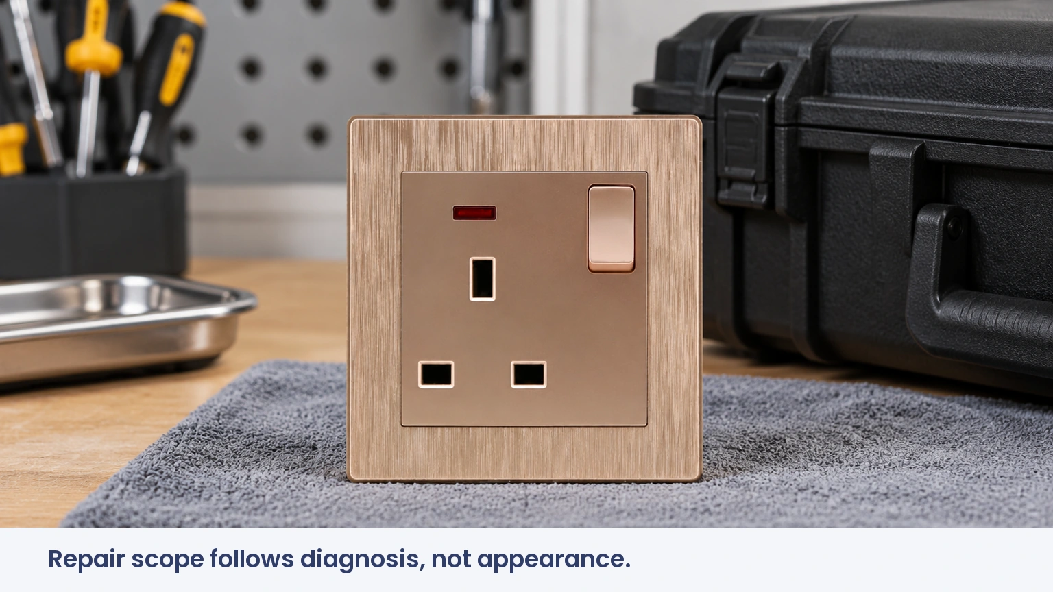 Repair scope follows diagnosis, not appearance.